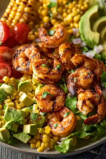 Grilled Shrimp, Avocado, and Corn Salad Recipe