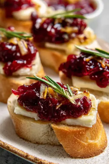 Simple Cranberry Brie Crostini