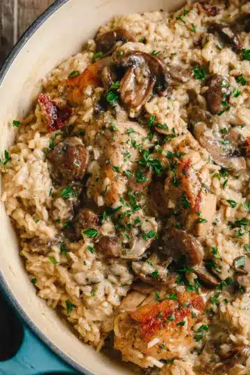 Creamy Mushroom Chicken and Rice