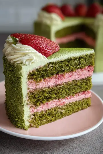 Strawberry Matcha Cake