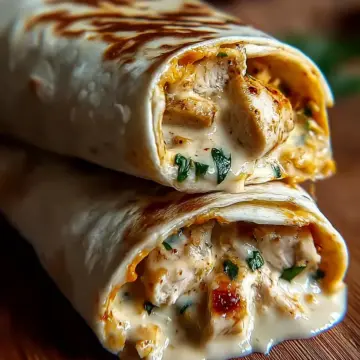 Cheesy Garlic Chicken Wraps