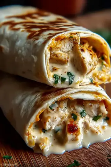 Cheesy Garlic Chicken Wraps