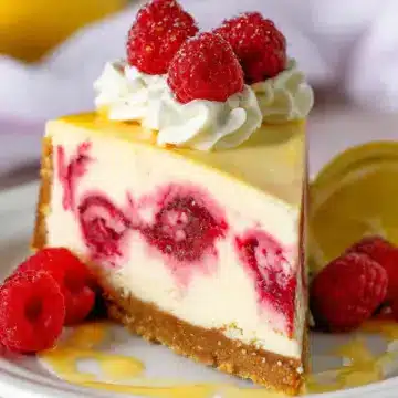 Lemon Raspberry Swirl Cheesecake