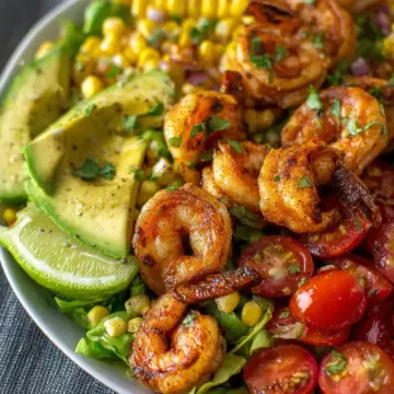 Grilled Shrimp, Avocado, and Corn Salad Recipe
