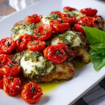 Pesto Chicken With Roasted Tomatoes