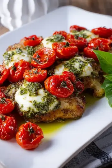 Pesto Chicken With Roasted Tomatoes