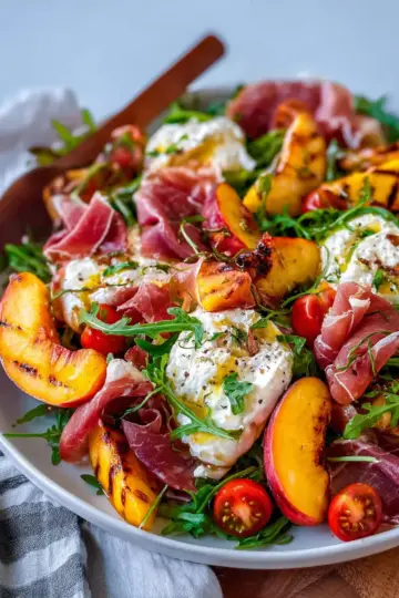Grilled Nectarine Burrata Prosciutto Salad